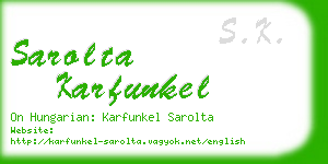 sarolta karfunkel business card